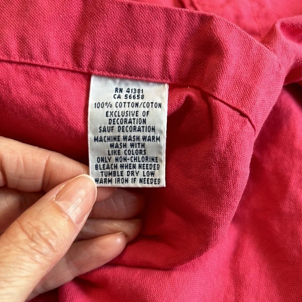 Polo Ralph Lauren Mens logo embroidered cotton button down shirt Pink Sz L
